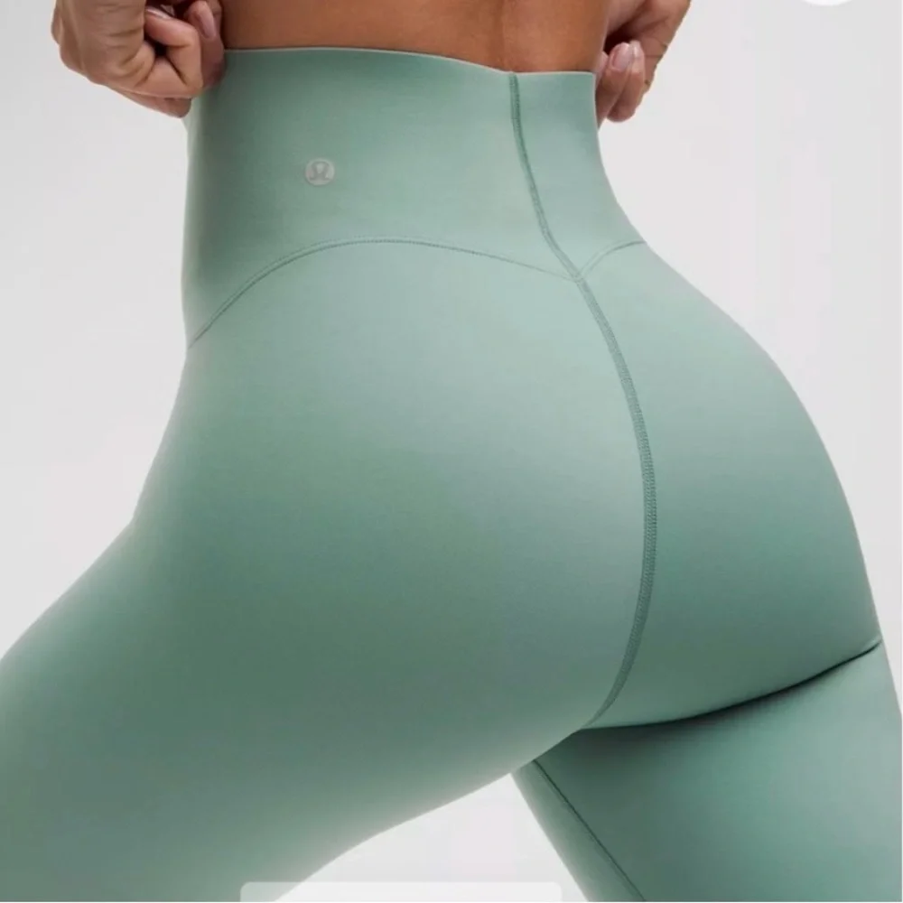 Lululemon Athletica Glow Up Crater Blue High-Waisted Leggings Seamless Fit - Picture 4 of 5